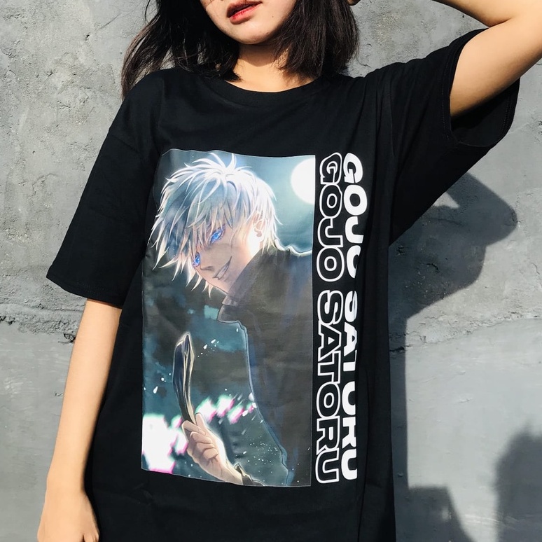 Tshirt Gojo Satoru Smile Anime Manga Jujutsu Kaisen Premium Unisex