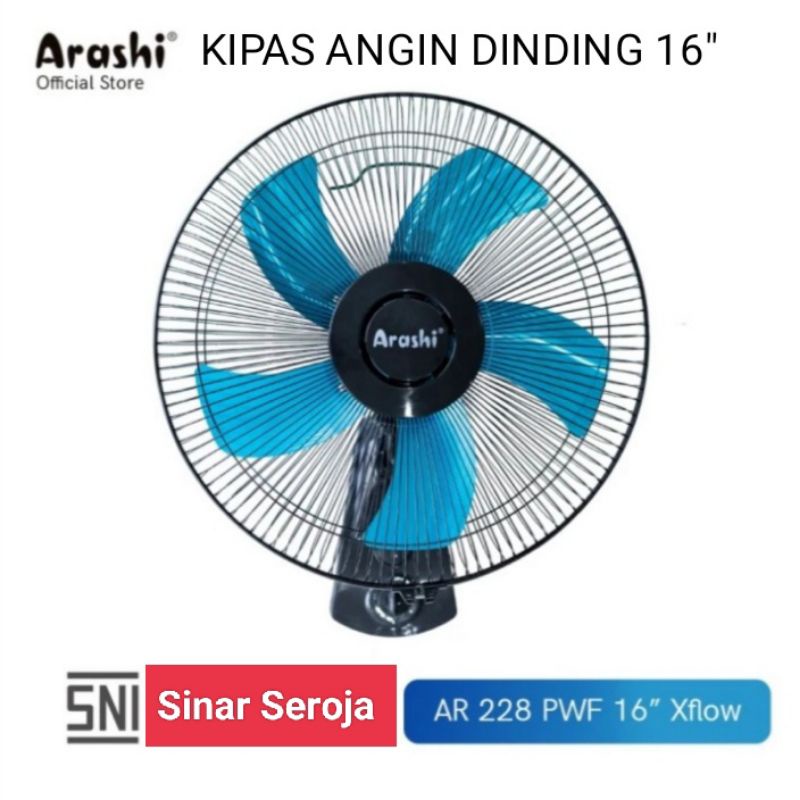 Kipas Angin Besi Dinding Wall Fan Xflow AR 228 PWF 16 inchi ARASHI