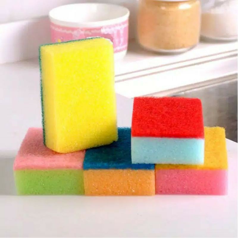 Sponge Cuci Piring - AC 19 - Spons Sikat 2 sisi Cuci Piring gelas lap meja dapur ubin keramik - alat perlengkapan dapur rumah tangga cuci alat makan wastafel dapur Bisa juga untuk cuci membersihkan kotoran  motor mobil sepeda