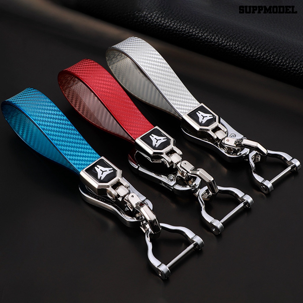 Suppmodel Gantungan Kunci Mobil Portable Bahan Carbon Fiber Anti Hilang