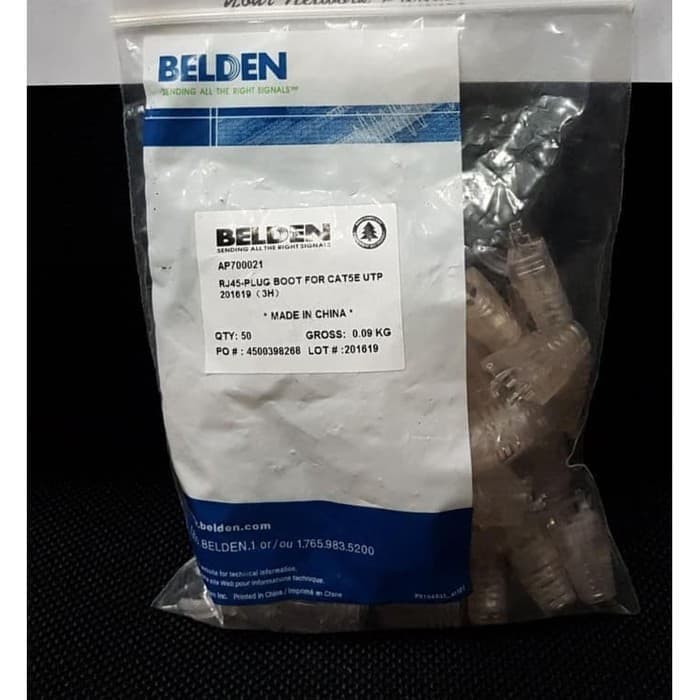 Belden Plugboot RJ45 Cat.5 isi 50 pcs ORIGINAL AP700021 | Cover Pelindung RJ45 Karet Konektor Plug Boot