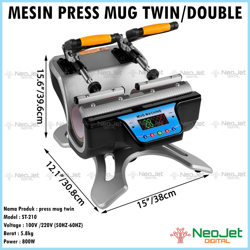 Mesin Press Mug Freesub 2 Moulding Double Twin 2 in 1 2in1 Pres Sablon