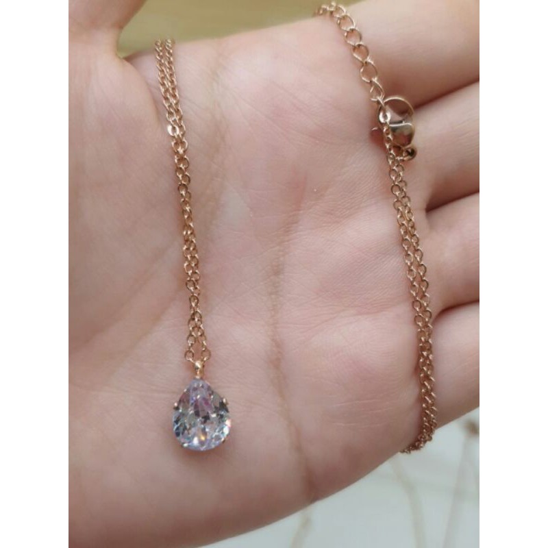 Kalung + liontin microdiamond / kalung titanium liontimicrodiamond / kalung asli titanium