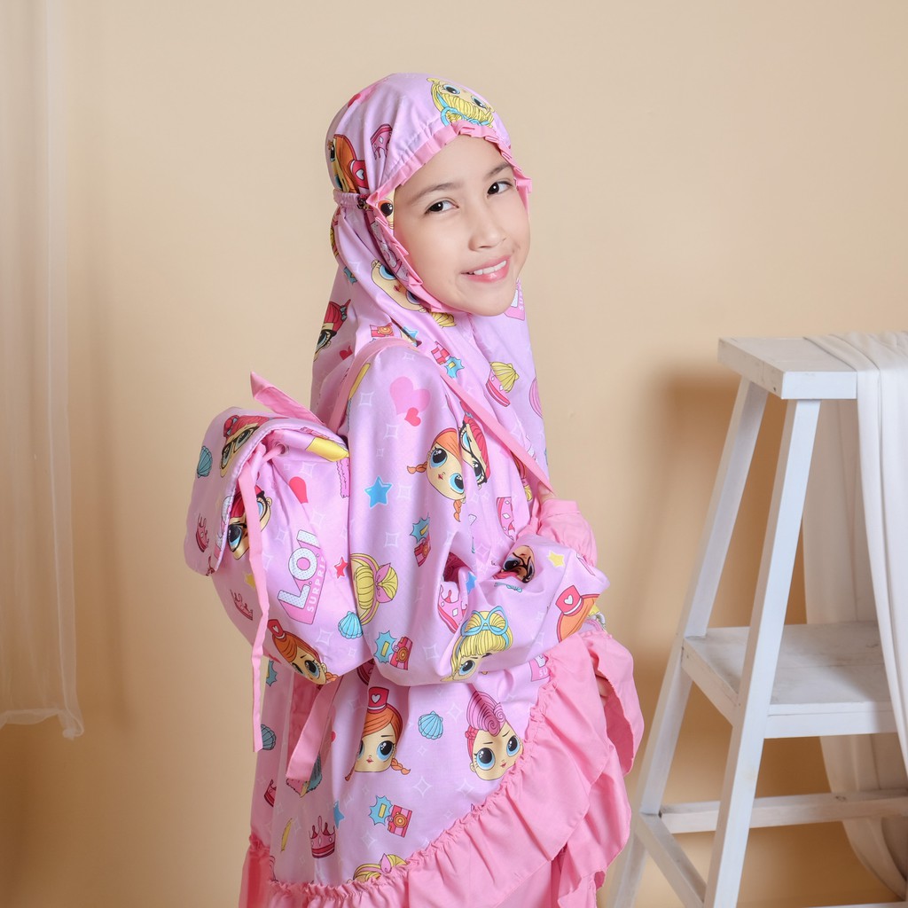 PUSAT MUKENA TASIK - MUKENA ANAK RANSEL LOL FASHION