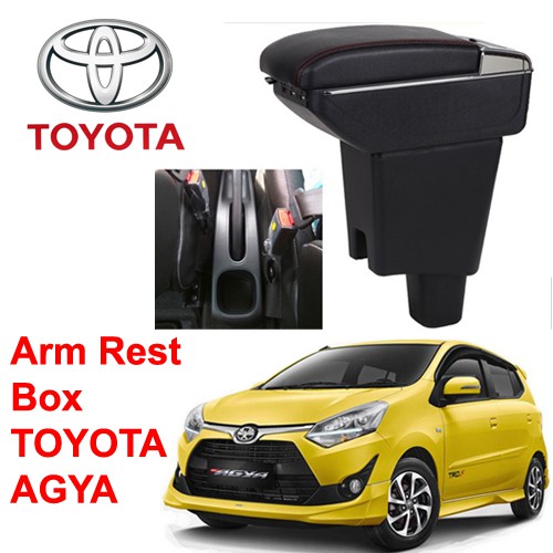 Armrest Box Kotak Alas Lengan TOYOTA AGYA / DAIHATSU AYLA dual stack 7 Port USB Charger