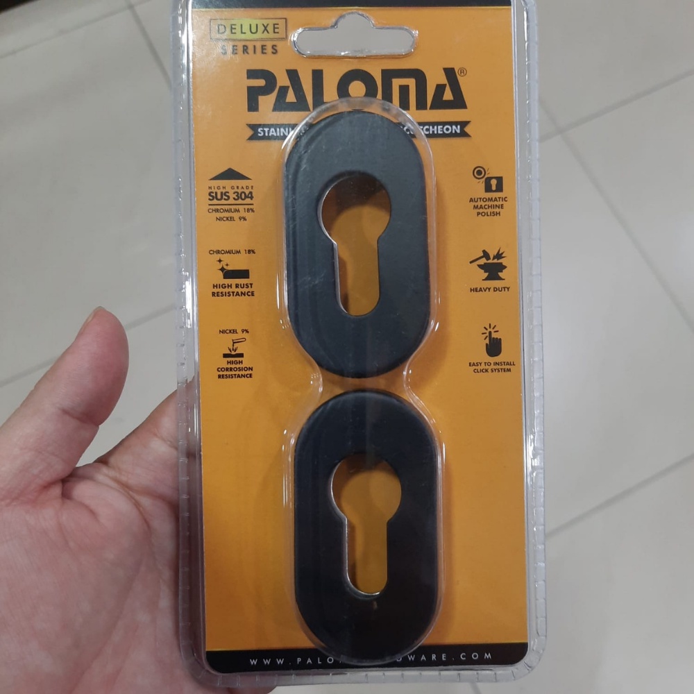 PALOMA ECP 343 ESCUTCHEON RING COVER KUNCI OVAL HITAM MATTE BLACK