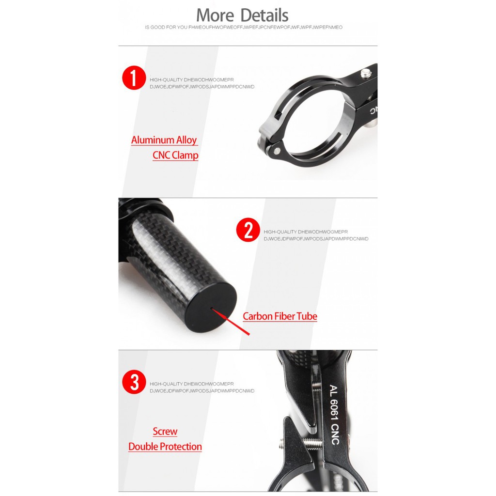 GUB 202 Carbon Fiber Bicycle Handlebar Extender Super Long 20cm