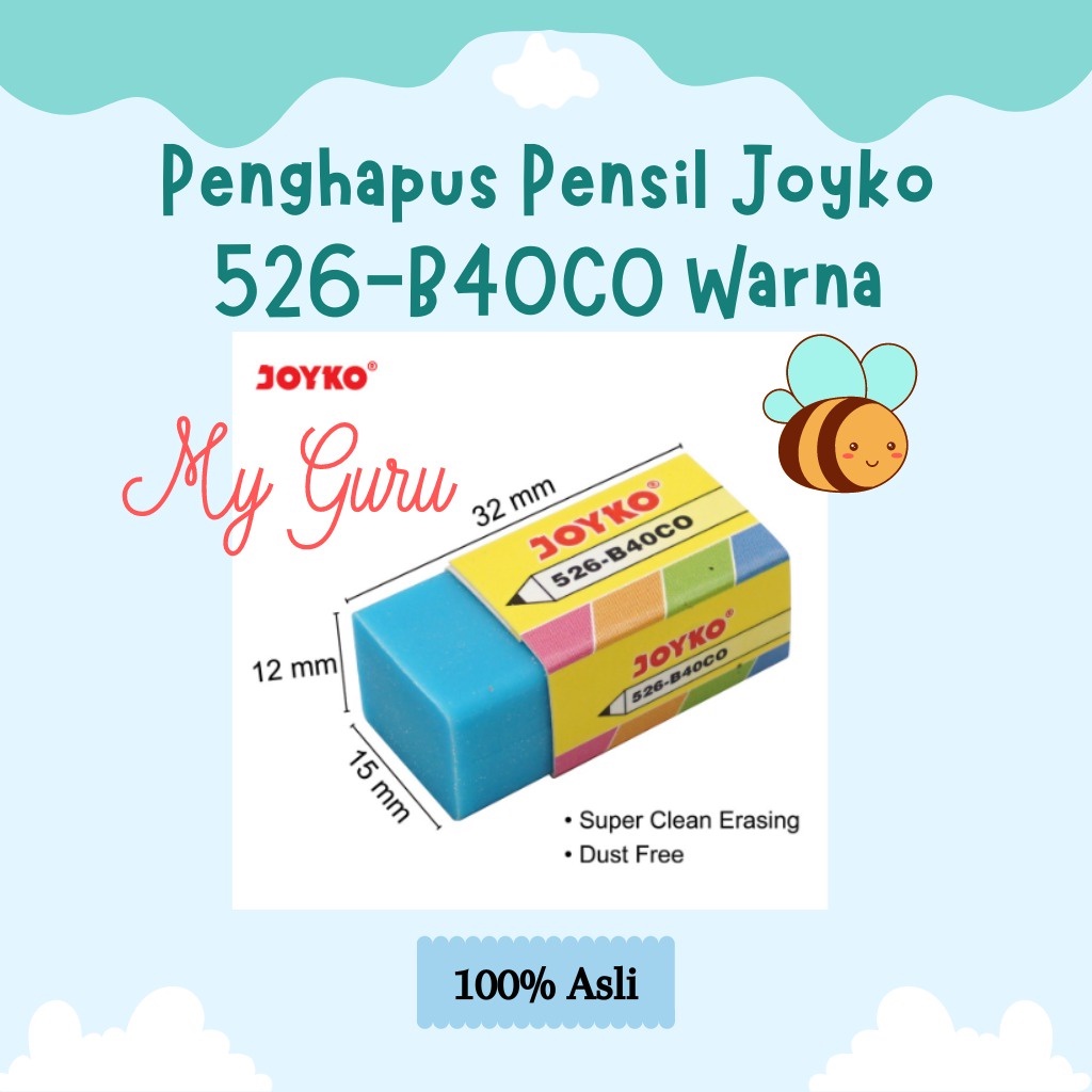 

[PCS] PENGHAPUS PENSIL / ERASER JOYKO 526-B40CO WARNA