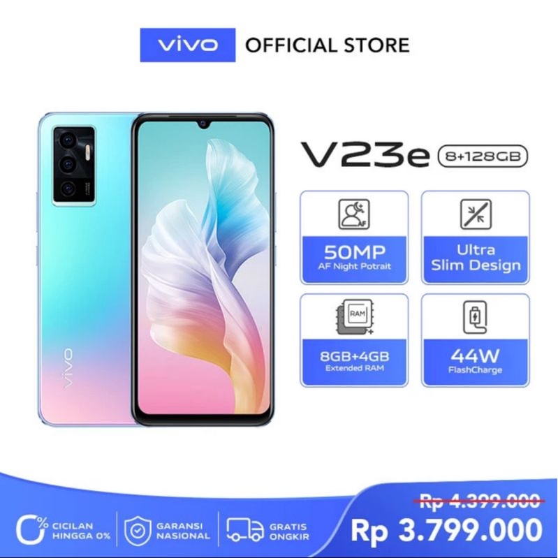 Vivo V23e 8/128gb Garansi Resmi vivo Kamera Utama 64Mp Kamera selfi 50Mp