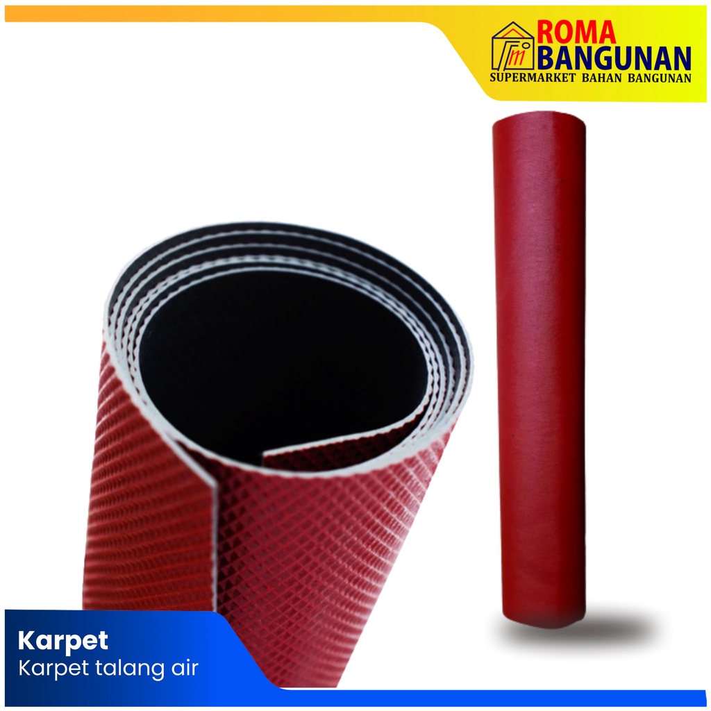 Karpet talang Air Merah Hitam Tebal Atap Alas Kandang 50 90 110 cm - 50 cm