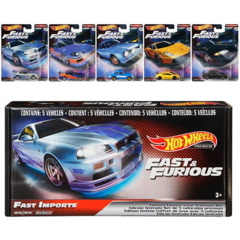 Hot Wheels Fast and Furious Imports FNF Collectors Box Nissan skyline R34 Silvia R32 Lamborghini