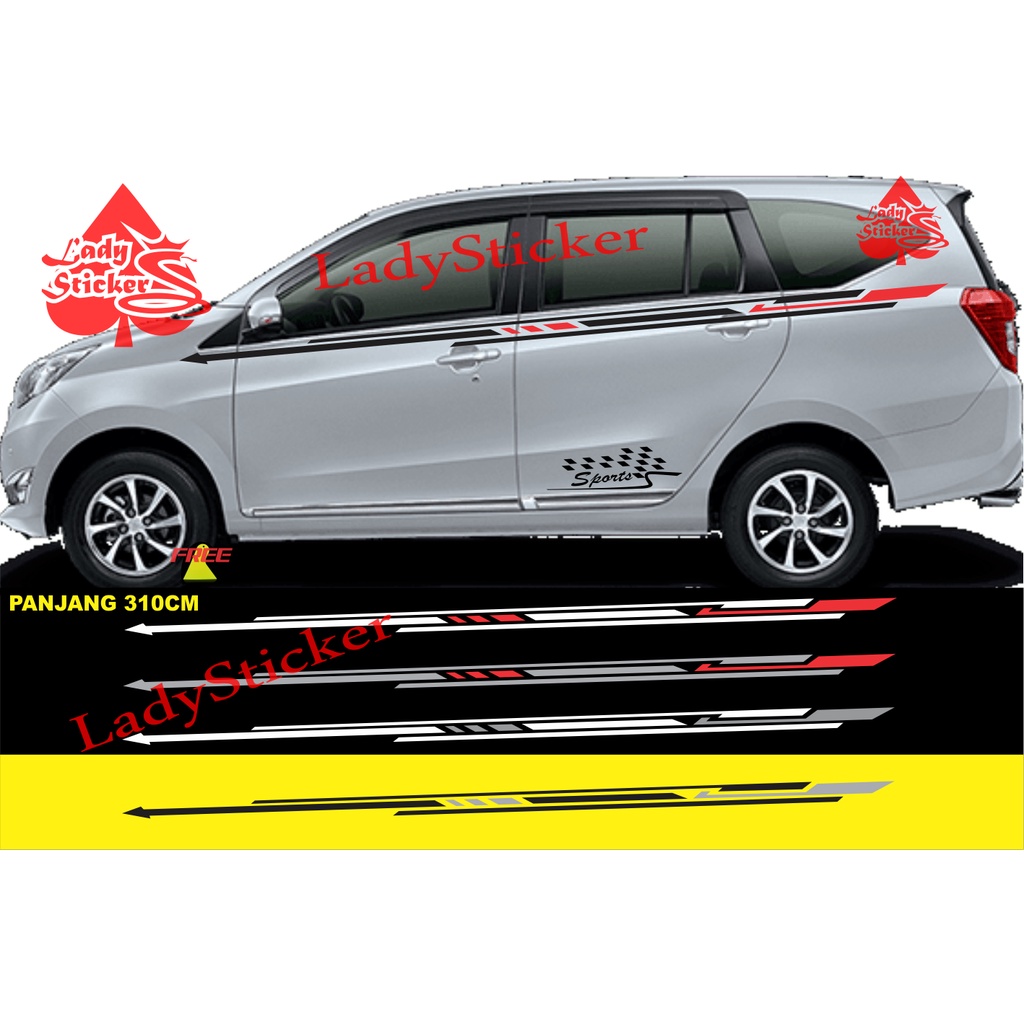 PROMO STICKER STIKER MOBIL CALYA SIGRA INNOVA STIKER MINIMALIST MOBIL CALYA SIGRA RACING SPEED