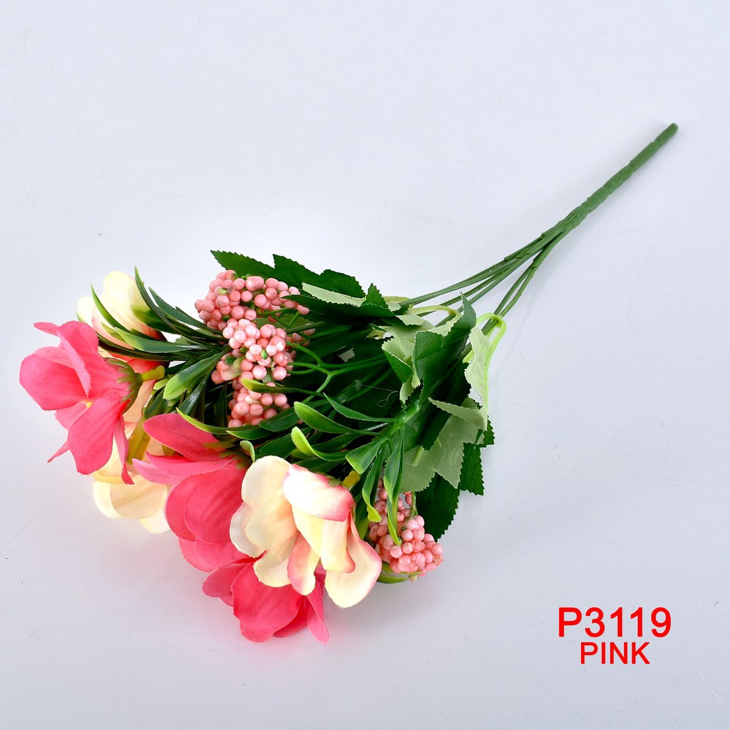 TIB  /COD  P3119 ( 1 KG BISA 37 PCS) BUNGA BUKET BUNGA ARTIFICIAL BUNGA DEKORASI RUMAH / PESTA-PINK