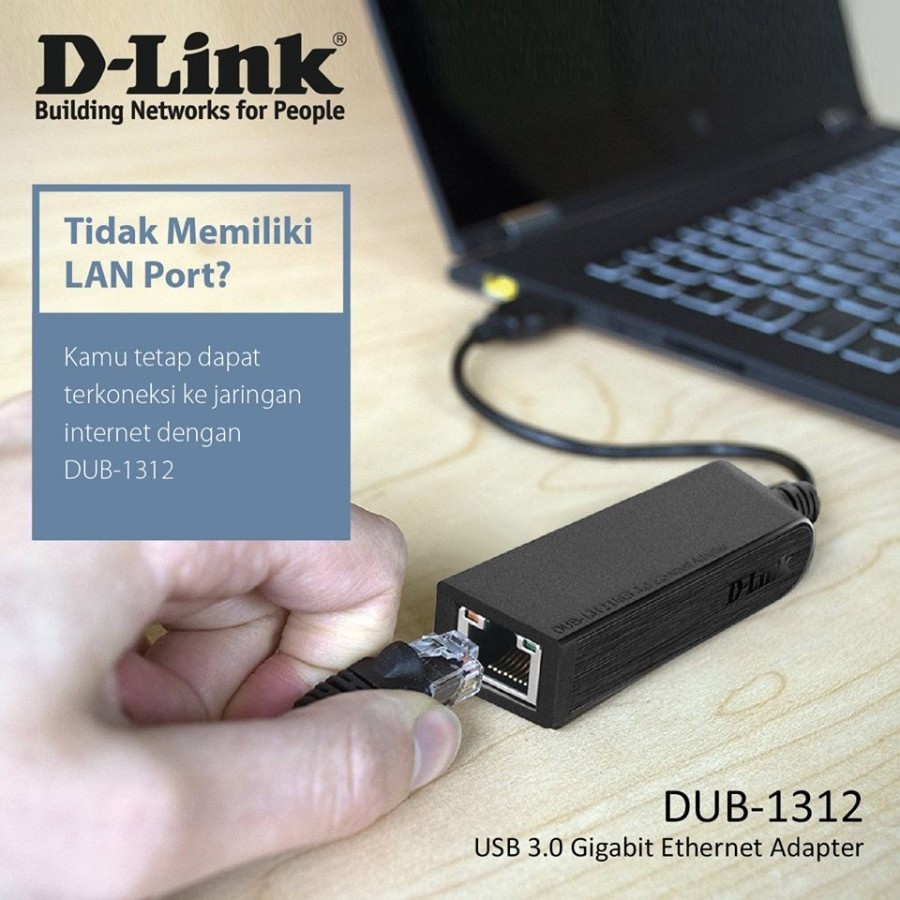 USB 3.0 to Lan D-Link DUB-1312 Gigabit Ethernet Adapter Original Resmi