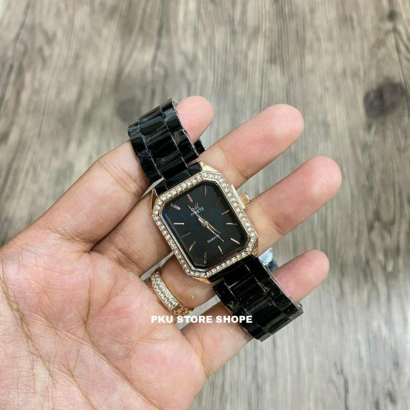 JAM CEWEK SEGI EMPAT PERMATA MIRETE ORIGINAL  RANTAI STAINLES STEL TERBARU // JAM IMPORT WANITA TAHAN AIR  JAM TANGAN WANITA/CEWEK ANTI AIR