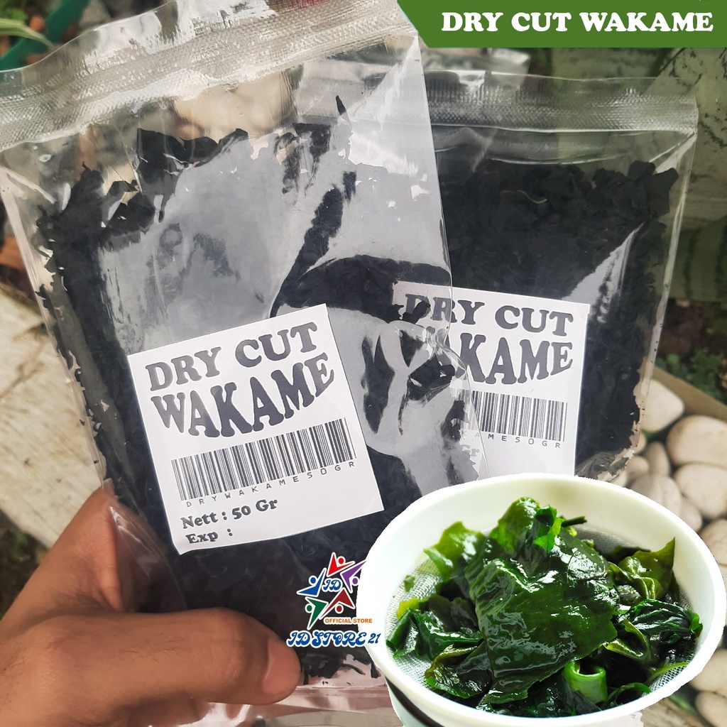 

DRY WAKAME Rumput Laut Kering │Dried Cut Wakame Import untuk Miso Sup Ramen Udon