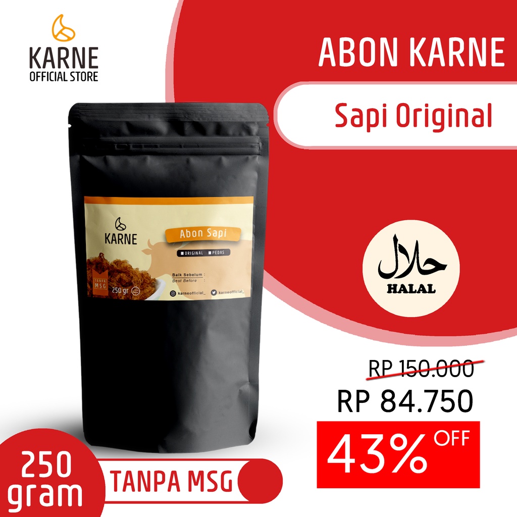 

Beef Floss Crunchy Abon Sapi Asli Karne 250gram PREMIUM