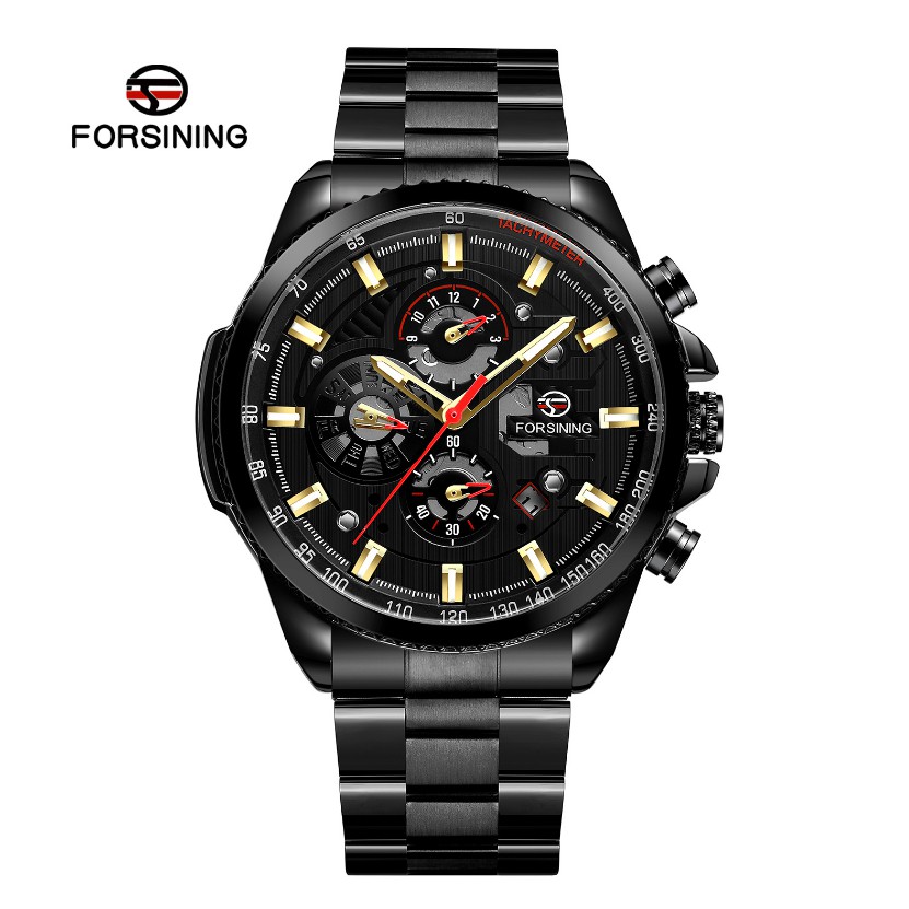 

Forsining Jam Tangan Sport Otomatis 3 Sub-Dial Anti Air+Kotak Untuk Kado