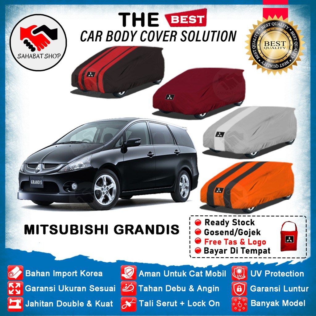 Sahabat Body Cover Mobil Grandis / Sarung Penutup Mitsubishi Grandis Outdoor 2003 2004 2005 2006 2007 2008 2009 2010 / Tutup Mantel Selimut Mantol Jas Kerudung Kerodong Kelambu Terpal Bungkus Pembungkus Mobil Grandis Waterproof Anti Air Model Biru