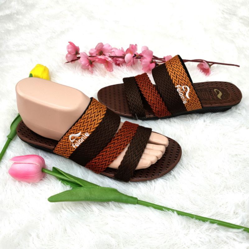 sandal wanita Trendy dan keren murah ( Felonie SF 01)... sandal terbaru turki rajut bordir ban 3