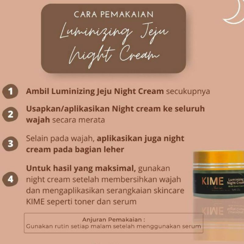 krim malam GLOWING KIME SKINCARE lumizing jeju