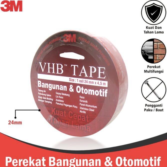 

FREE ONGKIR Doubletape VHB Tape 3M 24mm (Besar) Original 100%