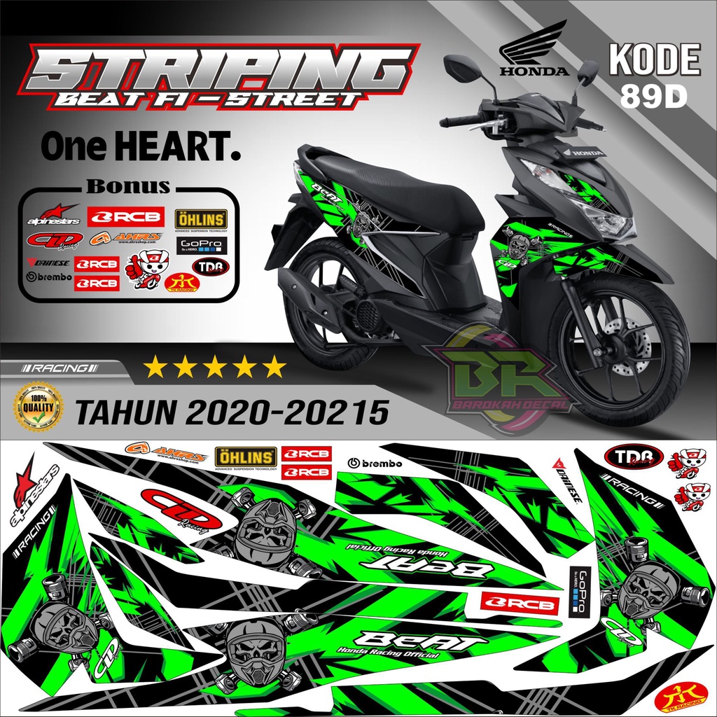 Striping Beat New 2020-2023 Stiker Lis Beat New Variasi kode 89