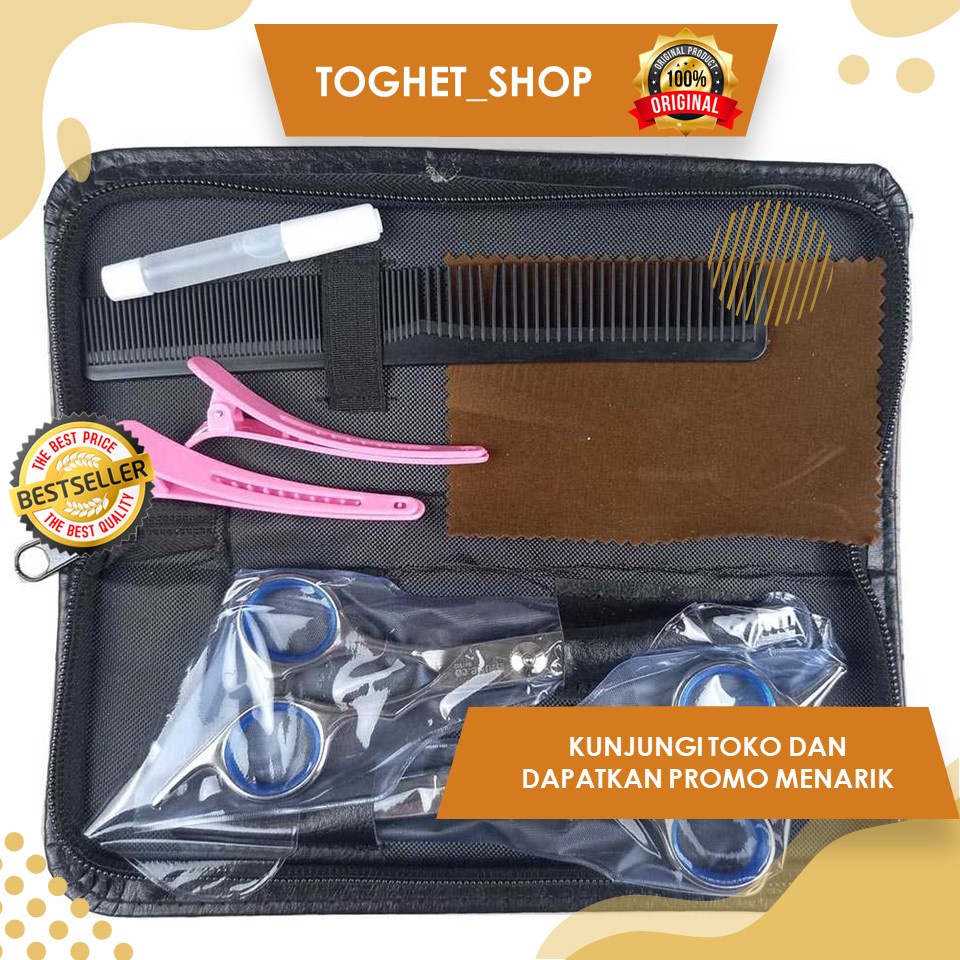 Peralatan Set Gunting Rambut Salon Set Paket Alat Potong Rambut Gunting Rambut Salon Profesional
