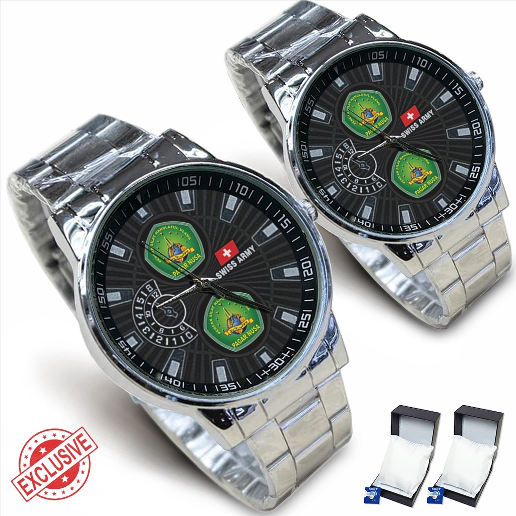 Jam Tangan Rantai Couple Logo PAGAR NUSA (Cool)