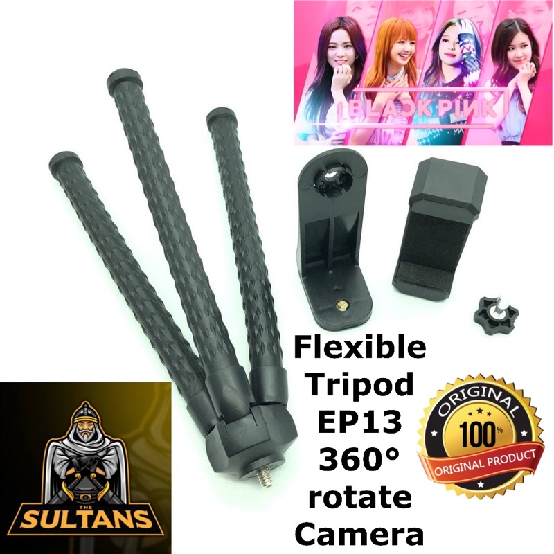 Grosir flexible tripod ep13 360° rotate camera holder stand selfie premium super quality