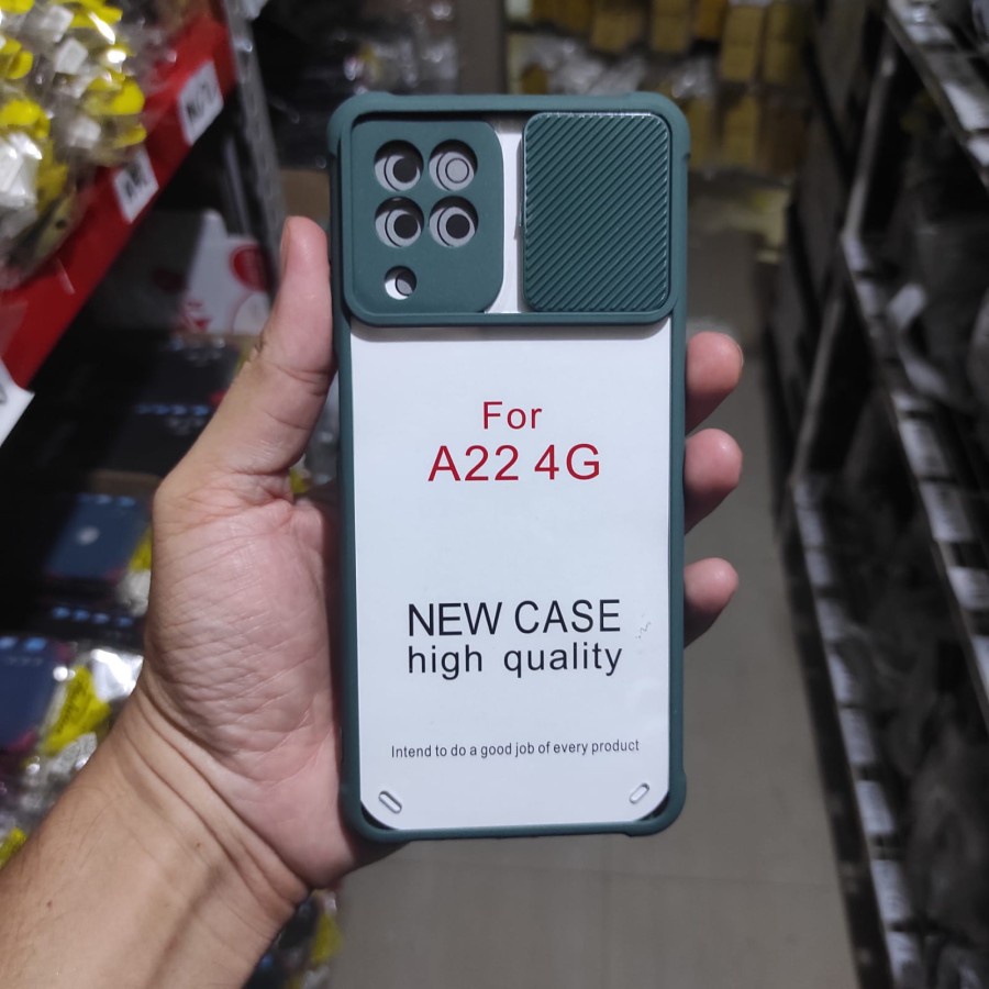 Case Samsung Galaxy A22 4G M32 4G Slide Clear Transparant Protaction Kamera Belakang