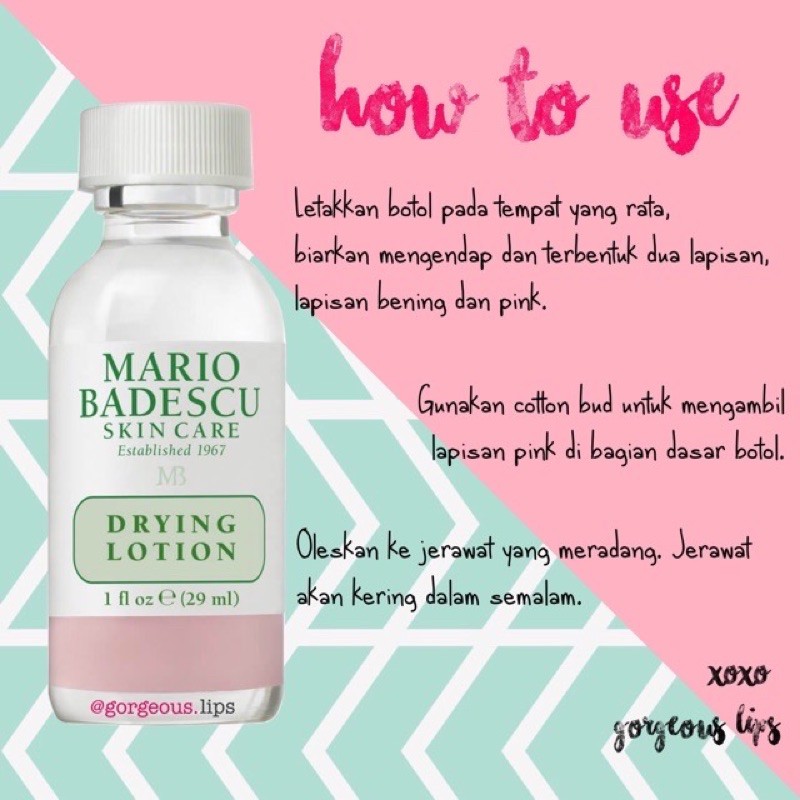 Mario Badescu Lotion jerawat Cepat Kering Untuk Perawatan Jerawat Noda Wajah