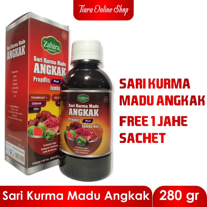 Sari Kurma Angkak Herbal plus madu Zahira 280 gram ORIGINAL Bpom