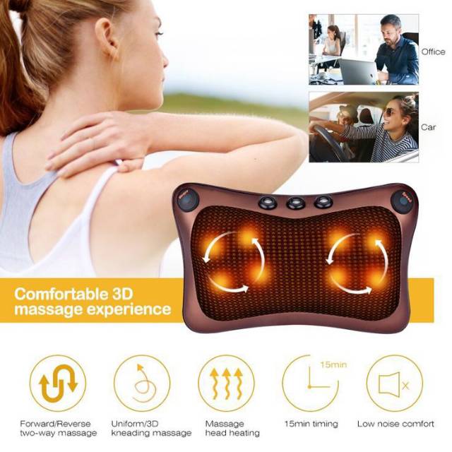 Bantal Pijat Leher Punggung Bantal Pijat Mobil Bantal Pijat Terapi Elektrik Shiatsu infrared bantal tidur terapi