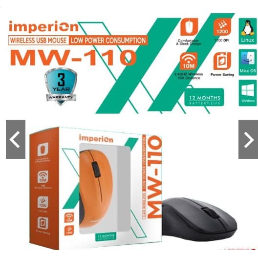 Imperion MW-110 Wireless USB Mouse - MW110 Office - Hitam