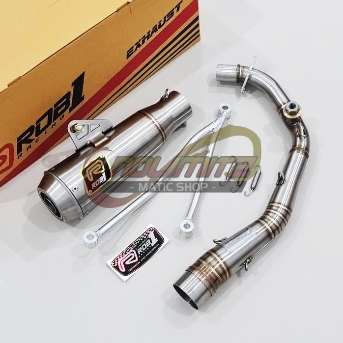 Knalpot Standar Racing ROB1 GP17 Stainless DB Killer Vespa Sprint