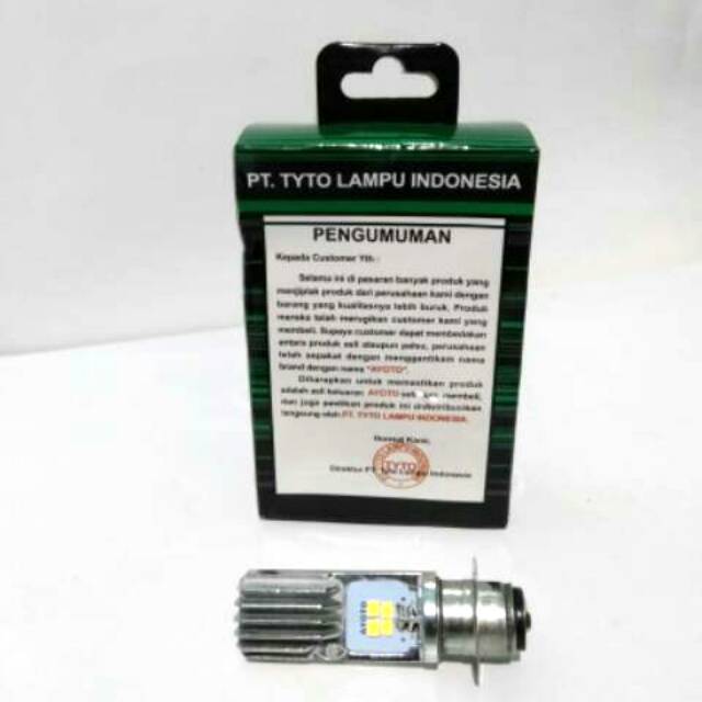 Lampu Utama AC DC / LED Depan / Headlamp LED AYOTO M2B H6 8 Watt - Putih