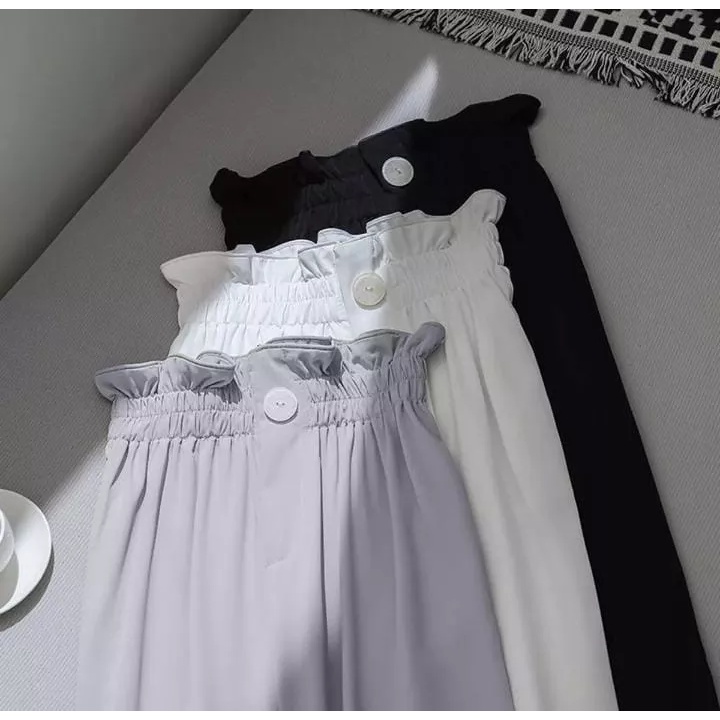 KULOT KERUT SUSUN KANCING BAHAN MOSCREPE KULOT WANITA KULOT CELANA PANJANG KEKINIAN BAWAHAN WANITA B