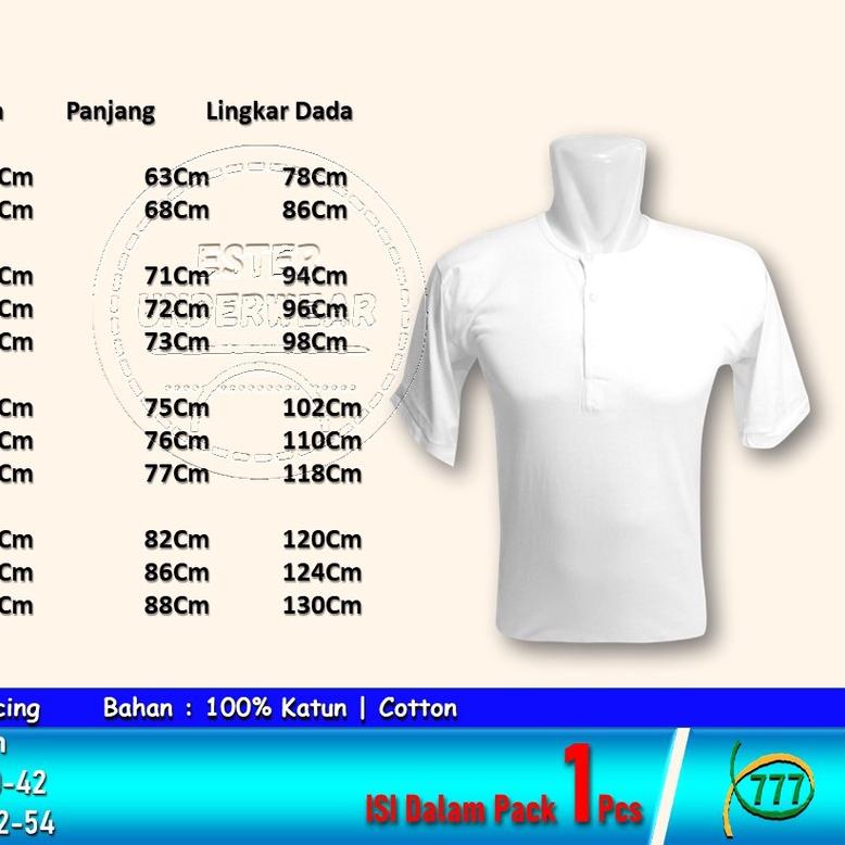 KAOS OBLONG PRIA 777 KANCING OKC 777 ISI 1 Pcs BAHAN KATUN