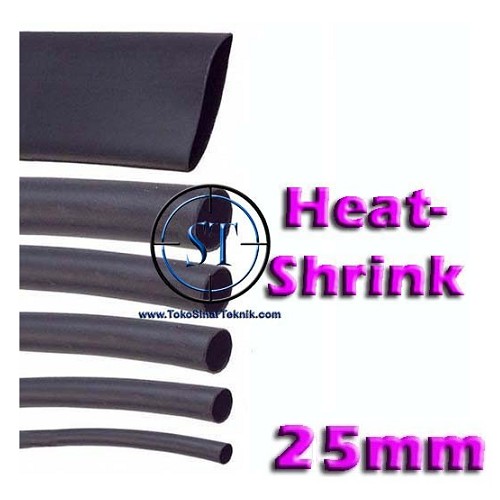 Selongsong Bakar Kabel 25mm Heat Shrink Heatshrink Tube Pelapis Kabel Selang Ciut Pelindung Cable Heat Panas