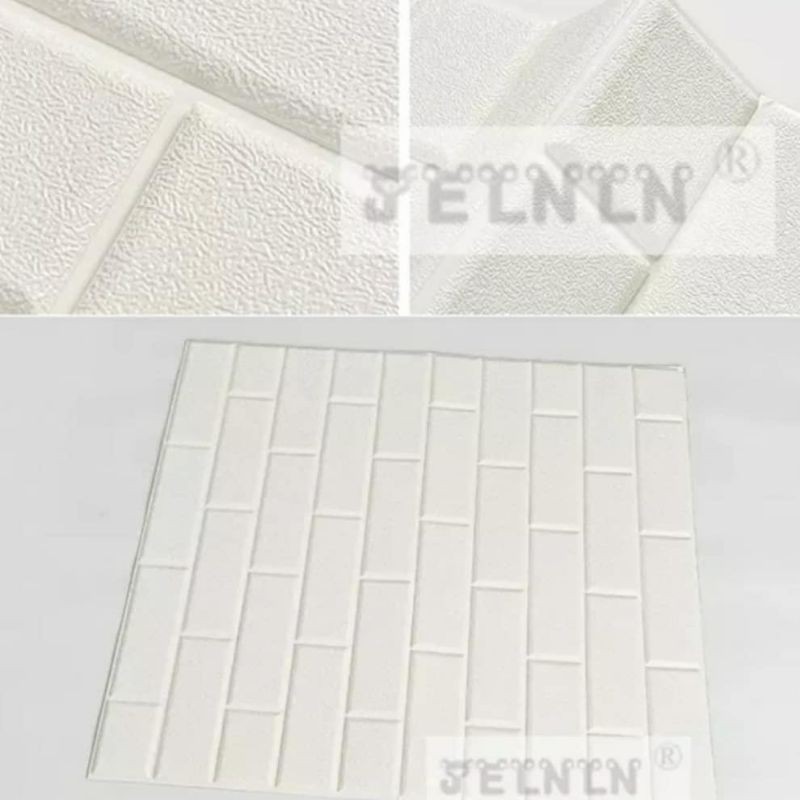 wallpaper foam 3D foambrick permukaan kulit jeruk warna putih