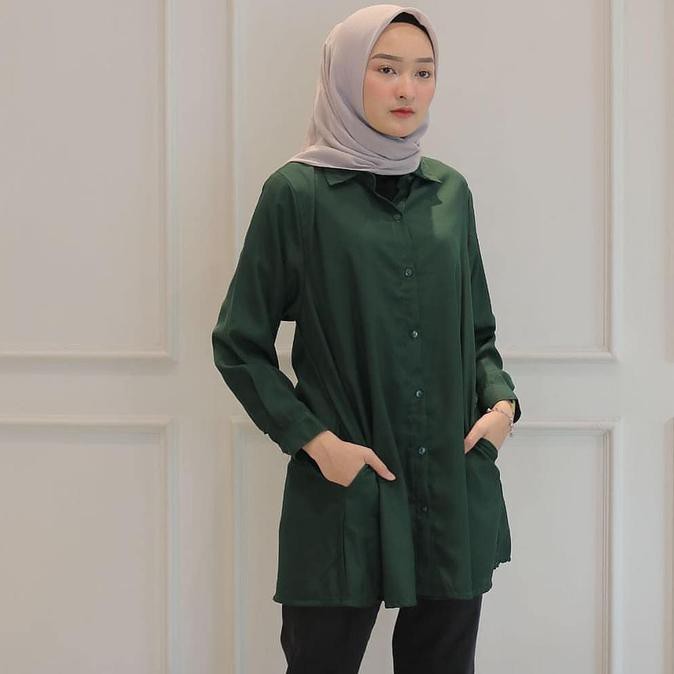 Parwaniawana_store Jual Atasan terbaru/ MOSE TUNIK / Atasan Termurah - Hijau Botol