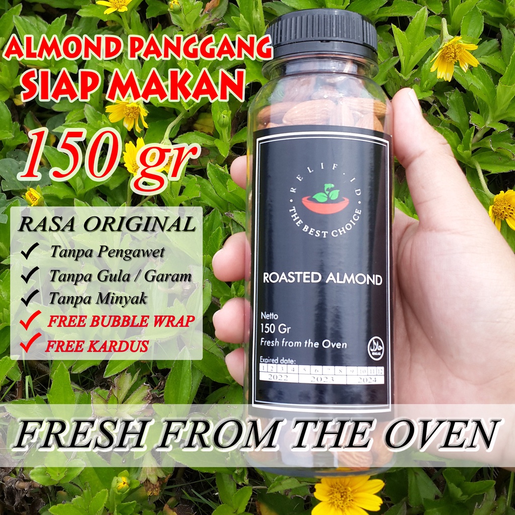 ROASTED ALMOND  150 gram - KACANG ALMOND PANGGANG KUPAS