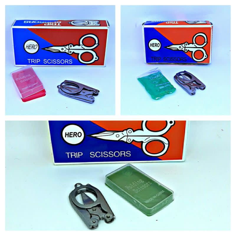 

12pcs GUNTING LIPAT BESI HERO TRIP SCISSORS GROSIR