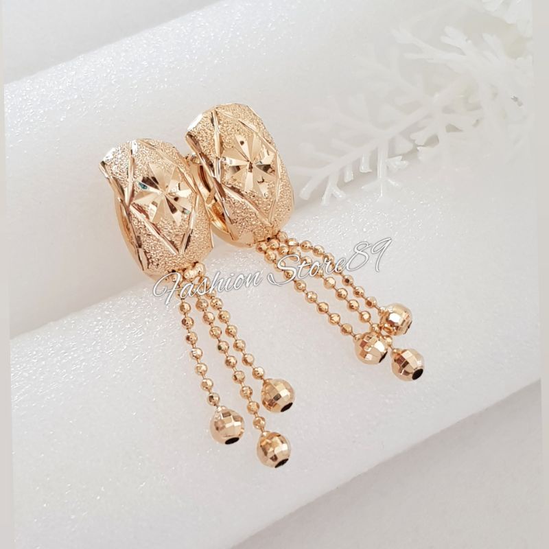 Anting Klip Jurai Xuping impor Lapis Emas Fashion impor Gold Silver impor