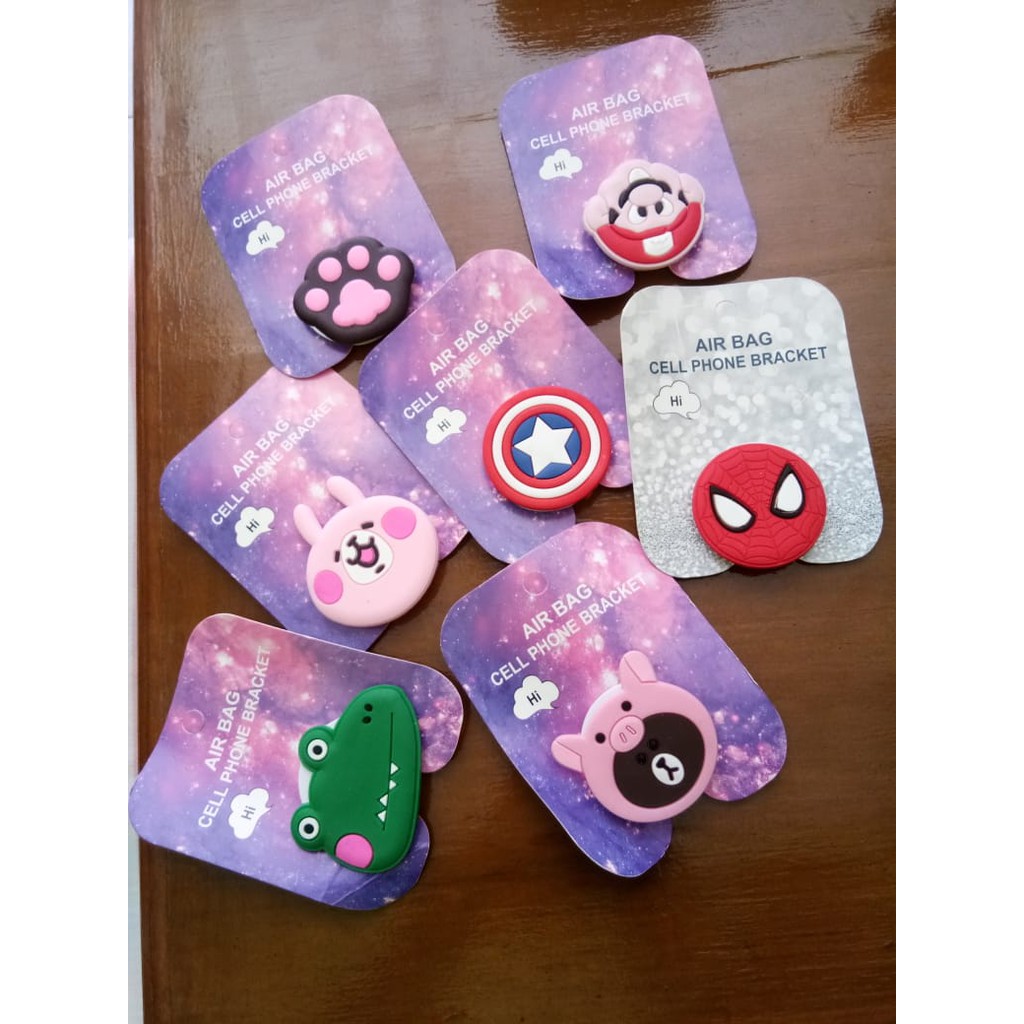 AKSESORIS HANDPHONE POPSOCKET 3D KARAKTER POP SOCKET PVC MOTIF KARTUN