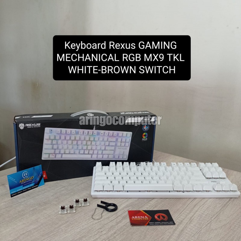 Keyboard Rexus GAMING MECHANICAL RGB MX9 TKL WHITE-BROWN SWITCH