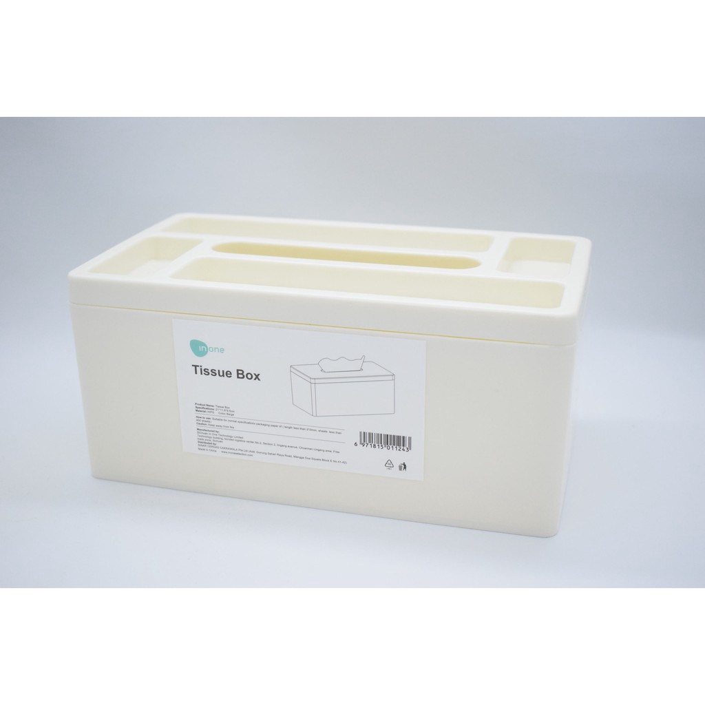 Inone Tissue Box Kotak Tisu Material plastik Warna Cream Inone Tissue Box Kotak Tisu Material plastik Warna Cream