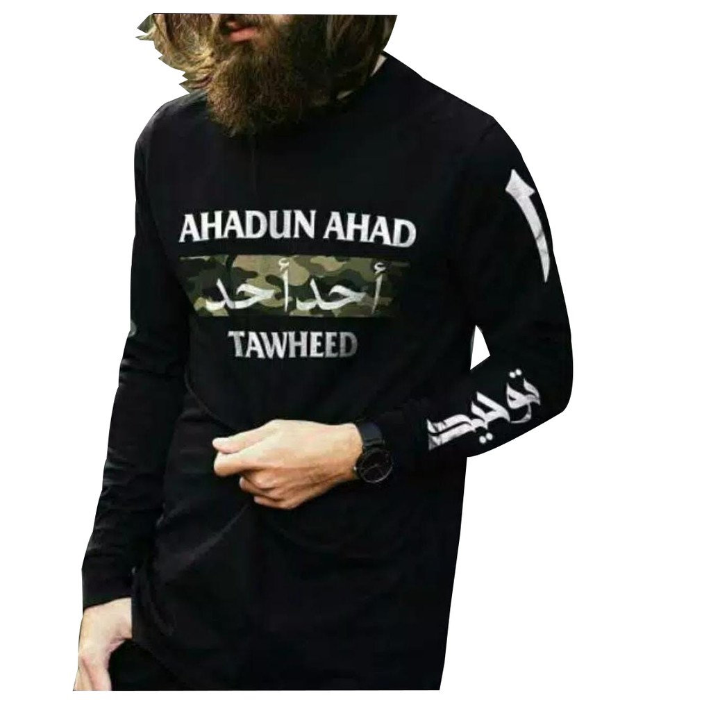 kaos dakwah / kaos dakwah pria / kaos dakwah lengan panjang / kaos hijrah pria / kaos pria ori / kaos santri / kaos tulisan arab / kaos pria murah / kaos islami lengan panjang / kaos dakwah islami / pakaian pria / kaos pria / fashion pria / baju tulisan-AHADUN AHAD