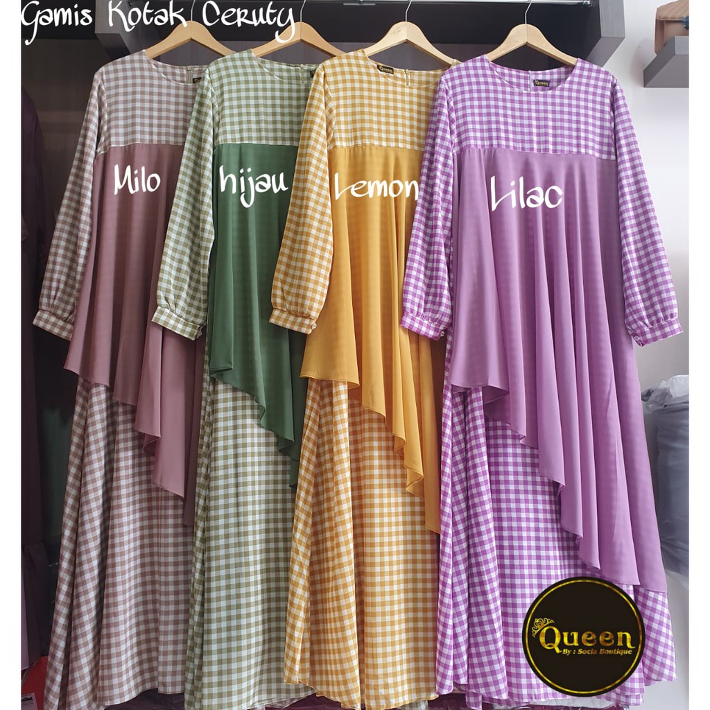 GAMIS SYARI KATUN KOTAK-KOTAK mix CERUTY